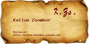 Kallus Zsombor névjegykártya